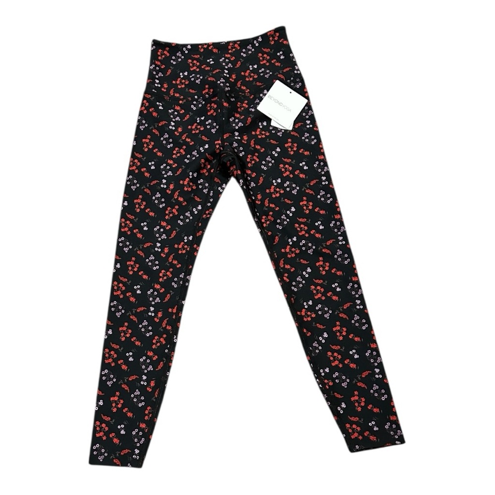 NWT Anthropologie Beyond Yoga High-Rise Midi Leggings Black Red Pull On XS - Picture 5 of 13